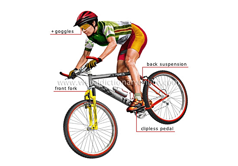 cross-country bicycle and cyclist